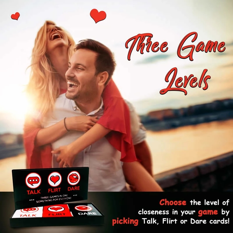 Talk Or Flirt Or Dare Fun and Romantic Game For Couples 3 Games Cards In 1 Perfect Lovely Couples Valentine's Day Gift