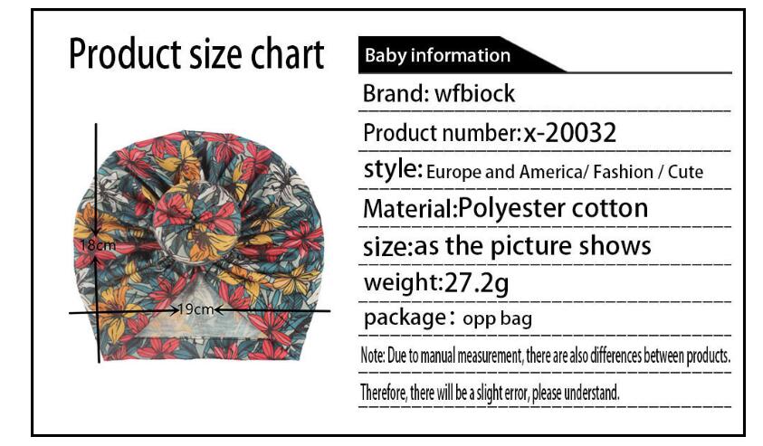Children's ball head hat newborn printing ball cap baby baby's small flower cap