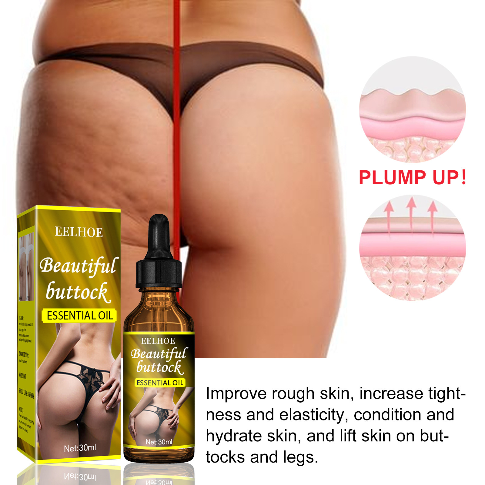 Buttock Enlarge Butt Enhancement Essential Oil Butt Lift Up Firming Big Hip Enhance Cream Butt Breast Plump Growth Sexy BodyCare
