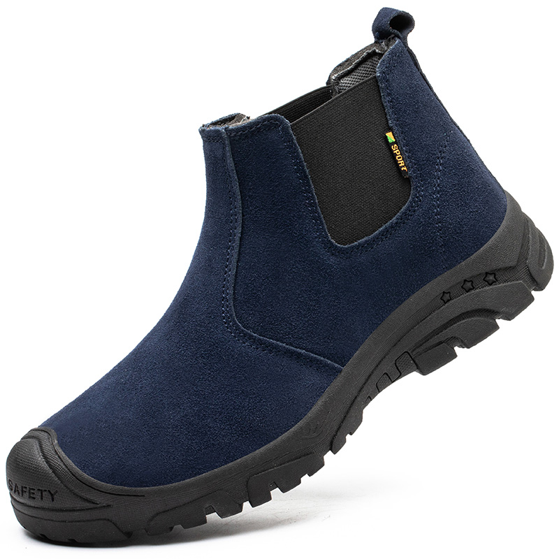 Fashion Men Safety Shoes Steel Toe Caps Indestructible Work Boots Anti-smashing Anti-puncture Lightweight Chelsea Outdoor Boots