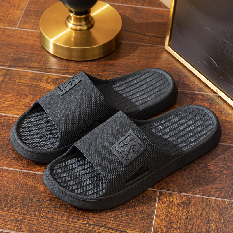 1 pair of men's fashionable home sandals and slippers, bathroom anti slip shower thick soled silent sandals and slippers