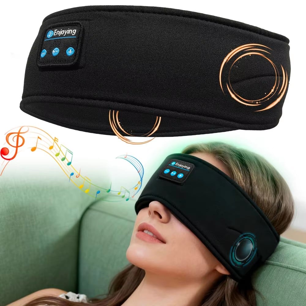 Sleep Mask Bluetooth Sleeping Headphones Headband Thin Soft Elastic Comfortable Wireless Music Headset Eye Mask For Side Sleeper