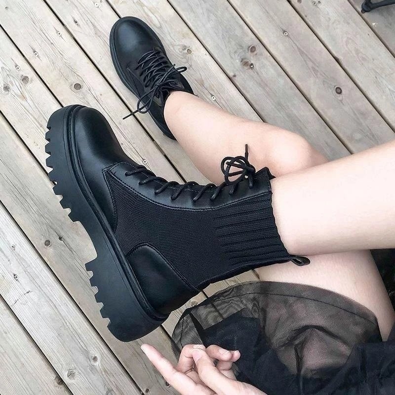 Women's Lolita Shoes JK Round Toe Shoes Lace-up School Uniform Dress Shoes for Girls Women Cosplay Sweet High Heel Boots