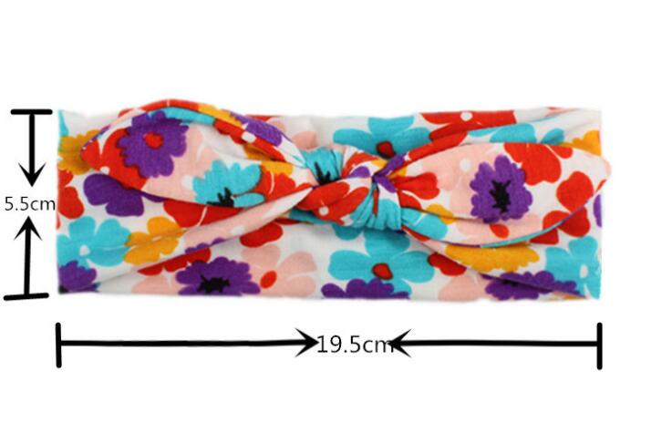 New children's baby printed and tied hair with rabbit ears and simple Bohemian hair accessories