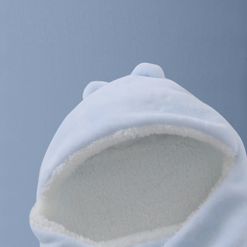 Newborn Baby Blanket Swaddle Wrap Thick Warm Winter Blanket Cute Bear Design Lamb Wool Soft Cotton Newborn Stroller Sleep Sack
