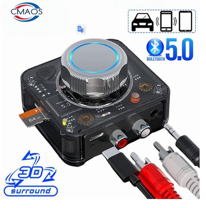 Bluetooth 5.0 Audio Receiver TF Card RCA 3.5mm 3.5 AUX Jack For Car kit Wired Speaker Headphone 3D Stereo Music Wireless Adapter