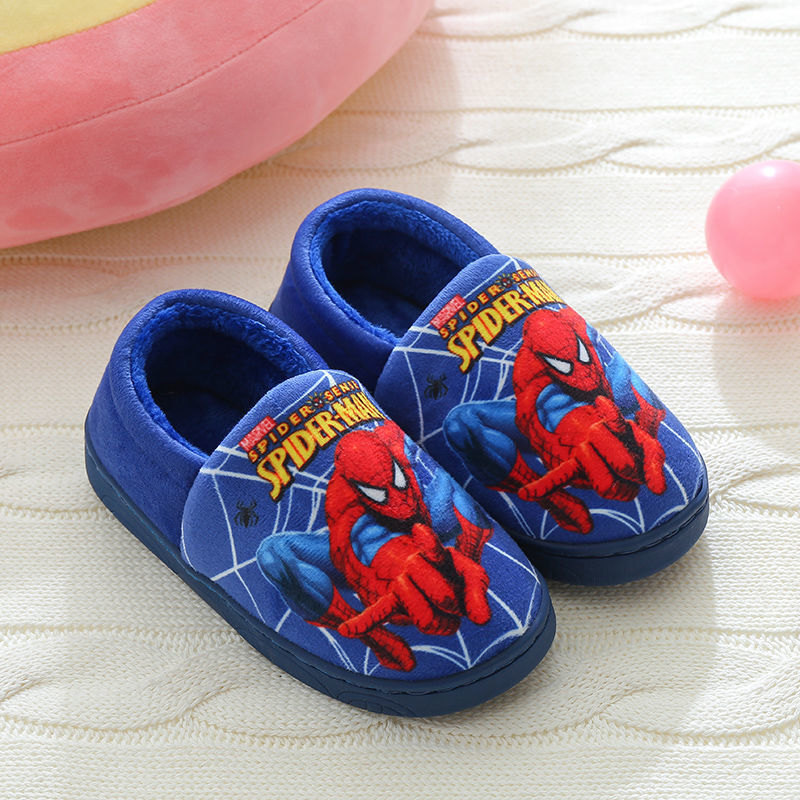Children's cotton slippers, cartoon style, anti slip and warm for children at home, indoor bags, heels, cotton shoes, slippers
