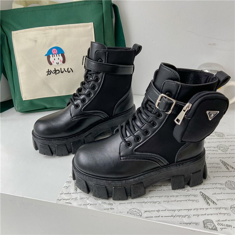 Martin Boots New Ladies Round Toe Boots Ladies Motorcycle Boots