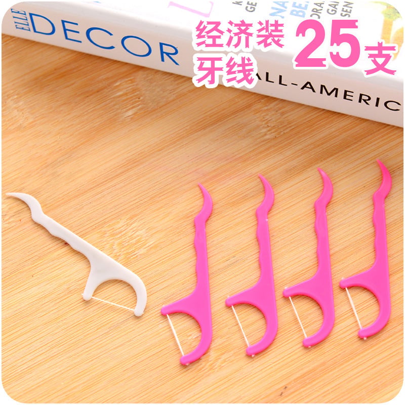25Pcs/Pack Dental Floss Health Tooth Clean Picks Dental Flosser Toothpicks Stick Oral Care Tooth Clean in Box