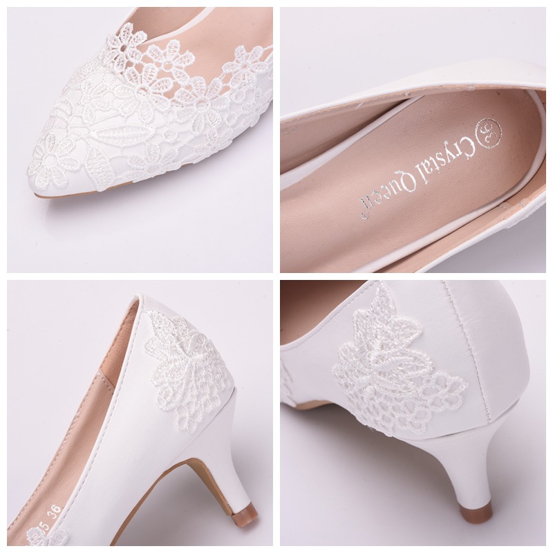 Shoes On Heels For Women High Heels Female Pumps Wedding Party High-heeled Shoes White Lace Ladies Shoe Trend Spring Summer