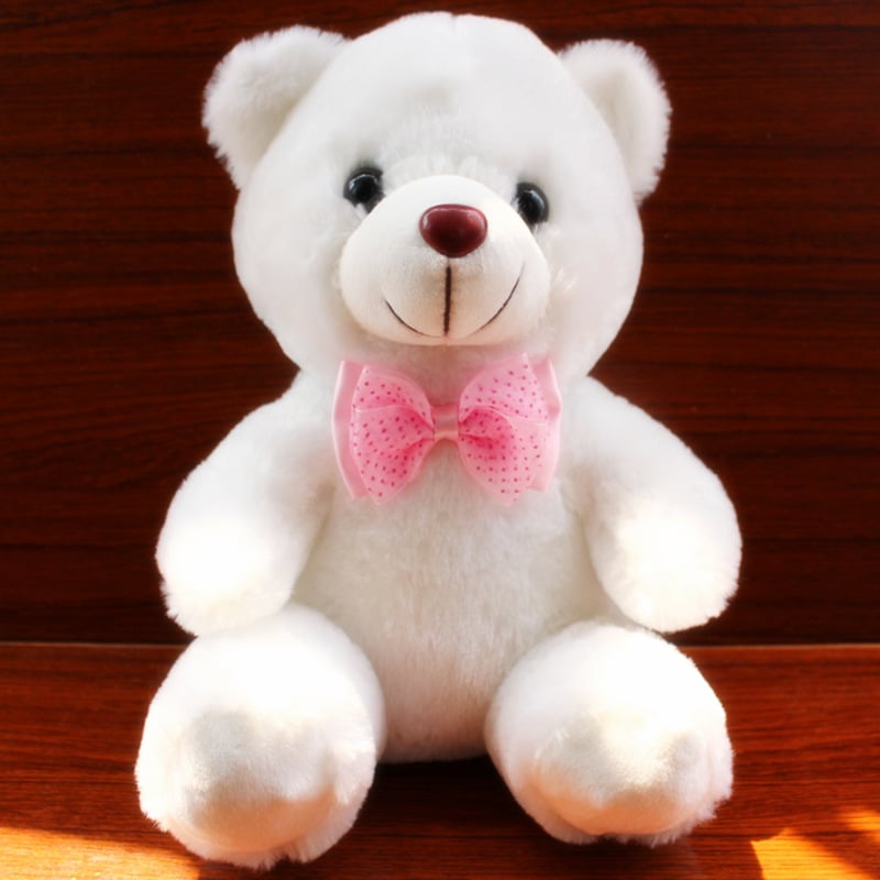 J121 Kids Favorites! 20cm Lovely Soft LED Colorful Glowing Teddy Bear Stuffed Plush Toy Gifts For Birthday