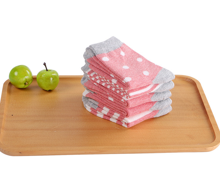 5Ps / striped children's socks middle tube male and female baby cotton socks dot toddler breathable children's