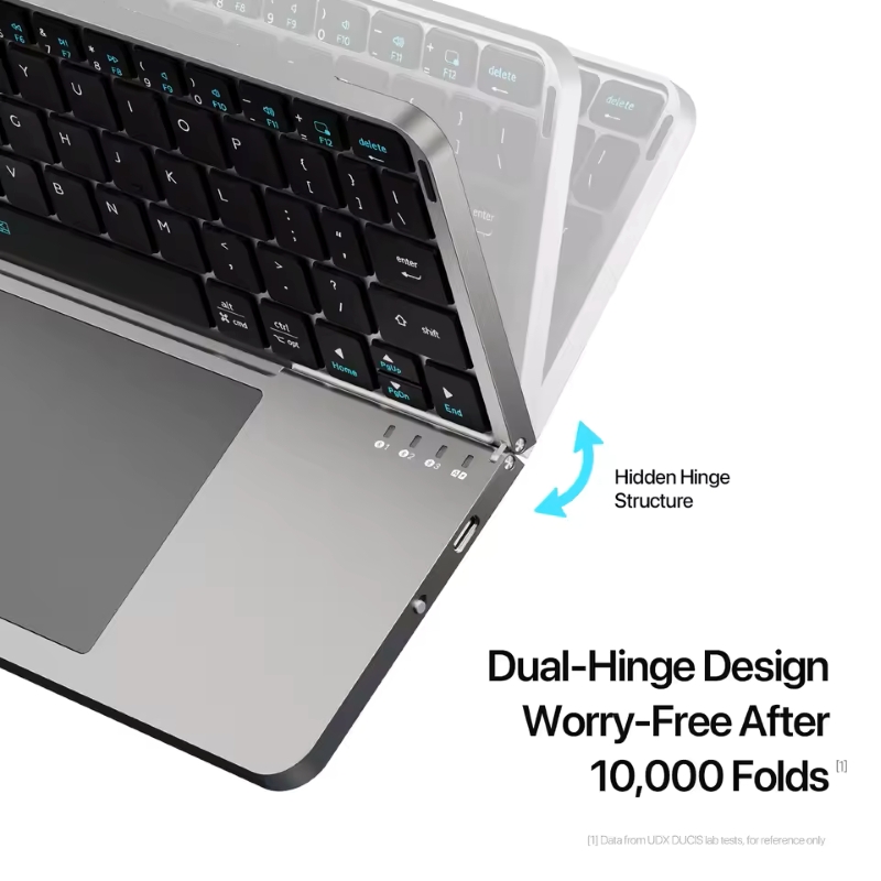New Multifunctional Model Foldable Bluetooth 5.0 Keyboard with Touchpad & Phone Holder For Phones Tablets PC