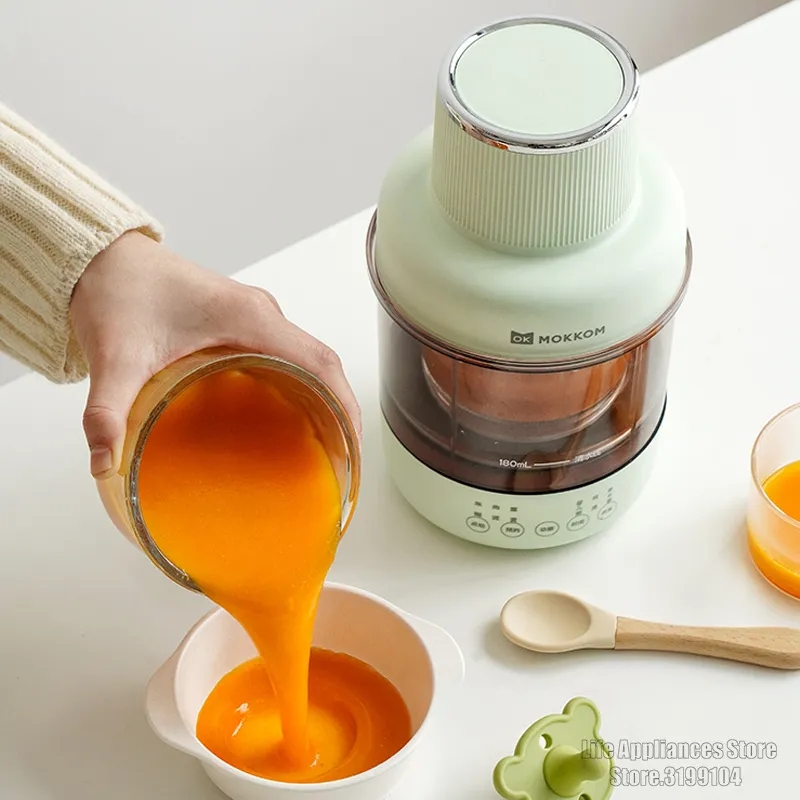 MOKKOM Food Processor Mixer Blender 350ML Food Supplement Machine For Baby Steaming Stirring Chopping 3-in-1 Automatic Keep Warm