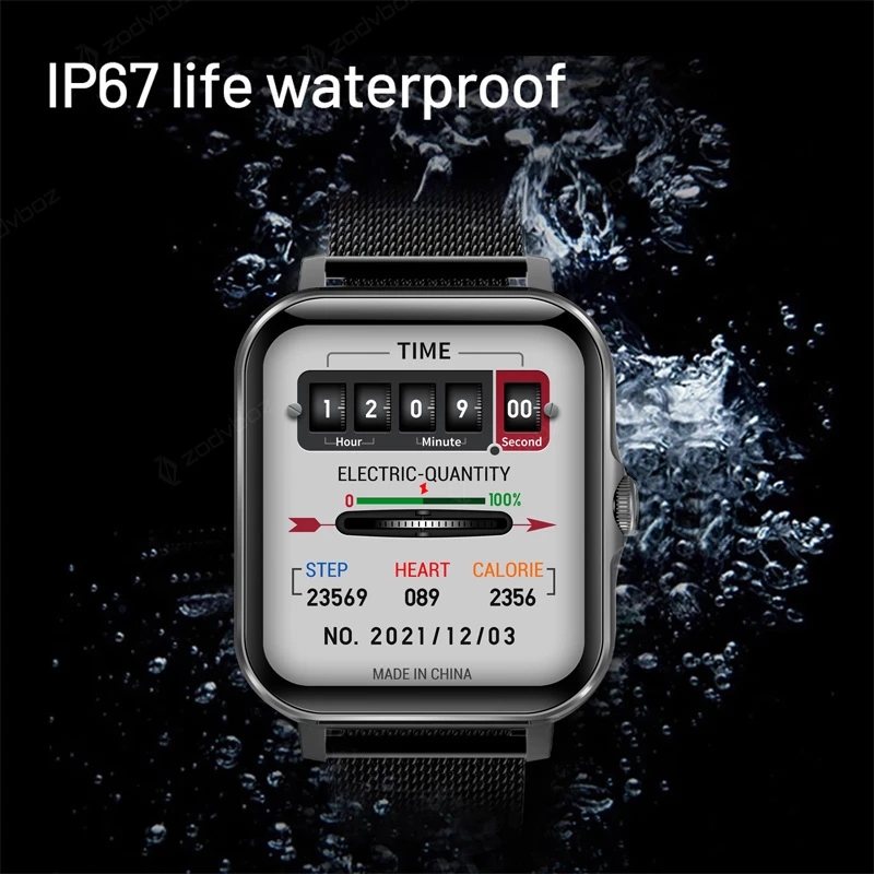New Bluetooth Answer Call Smart Watch Men Full Touch Dial Call Fitness Tracker IP67 Waterproof Smartwatch men women +Box
