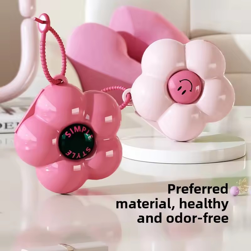 1pc Beautiful Flower Shaped Storage Box, Mini Portable Medicine Box, Earrings, Jewelry Storage, Waterproof Dividers, Pill Box