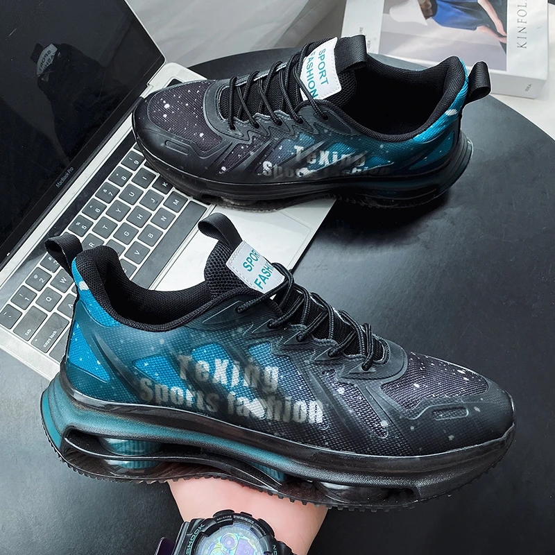 Men Sneakers Running Boots Fashion Outdoor Jogging Sports Shoes Mesh Breathable Cushioning Black Basket Footwear Male Big Size