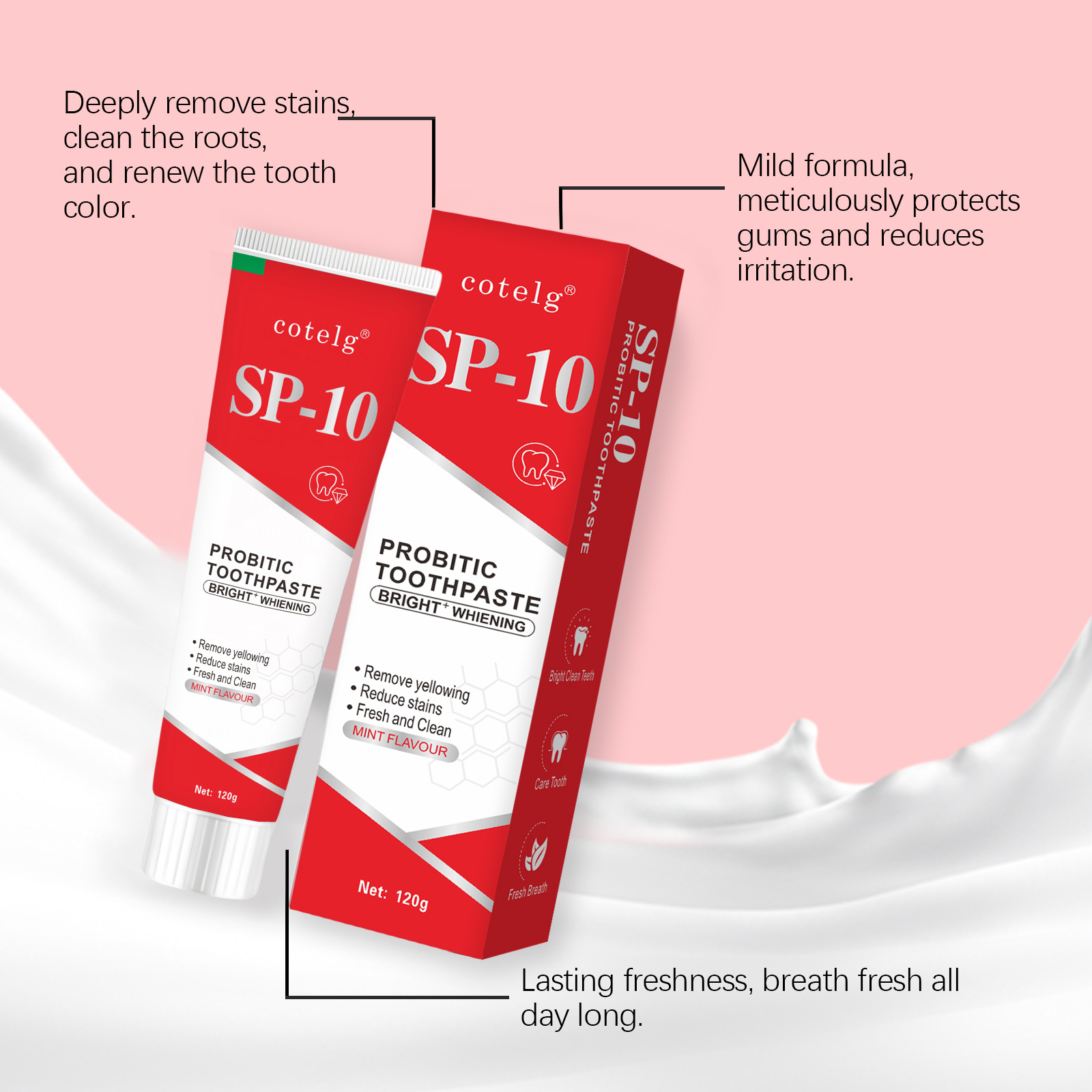 Sp-10 Removing Dental Plaque, Refreshing Breath, Teeth Whitening, Probiotic Toothpaste
