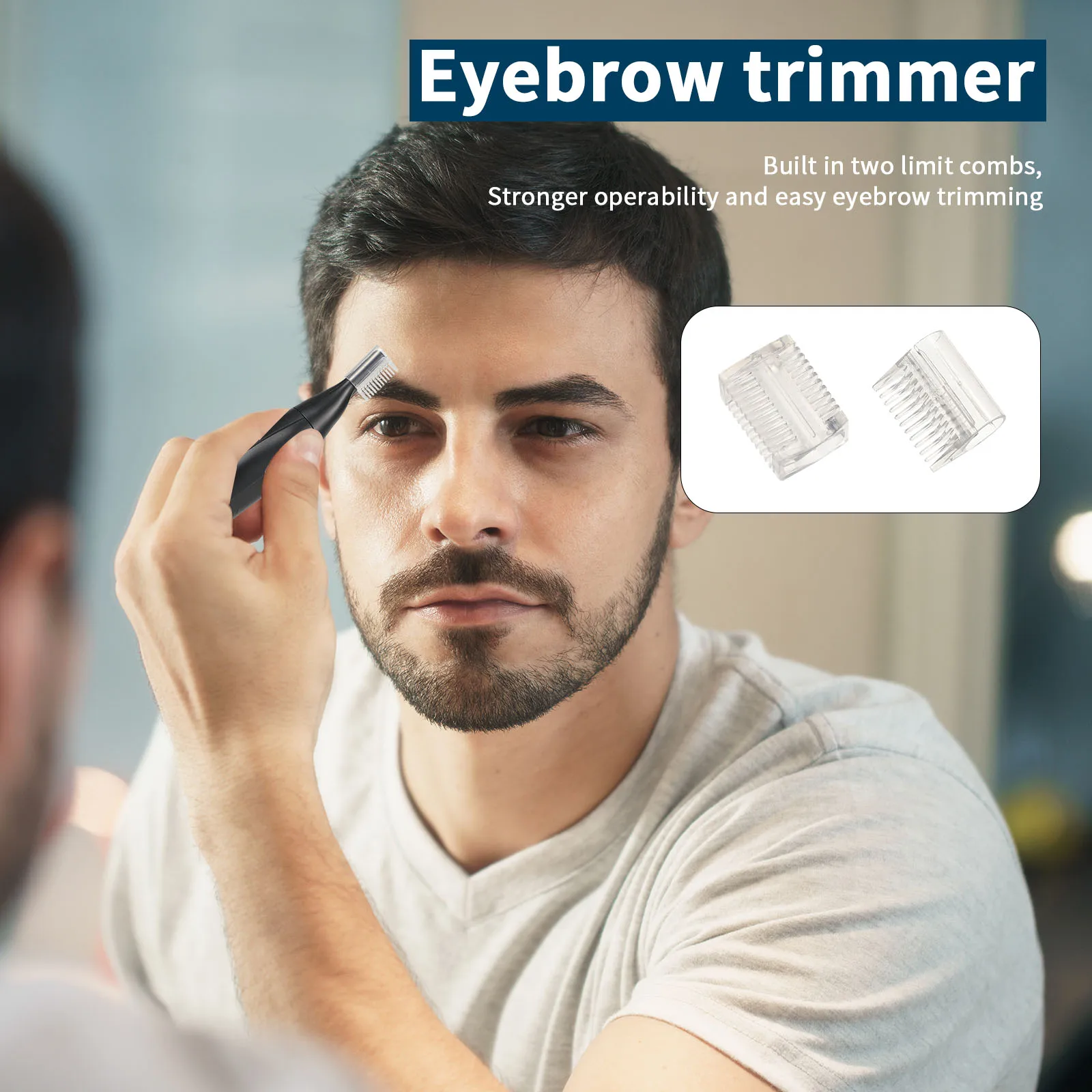 Nose Hair Trimmer Eyebrow & Facial Hair Trimmer Rechargeable Painless Eyebrow Razor for Ear Beard Hairline Metal Trimming Tool