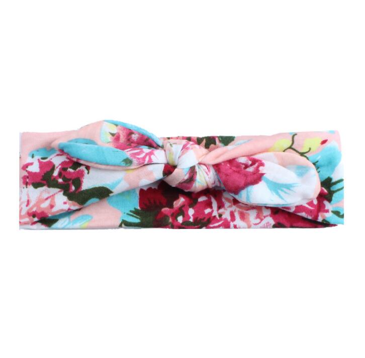 New children's baby printed and tied hair with rabbit ears and simple Bohemian hair accessories