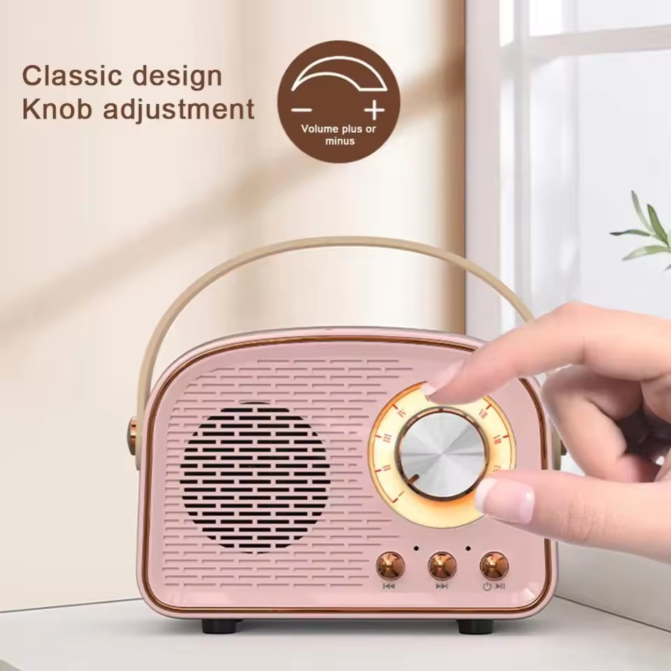 Retro mini Bluetooth speaker, classical music player, stereo sound, portable decorative speaker, home music player