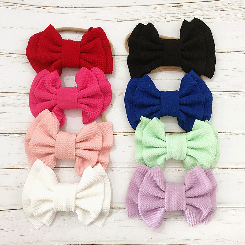 spring and summer bow hair band baby baby hair band headband double bow nylon hair band