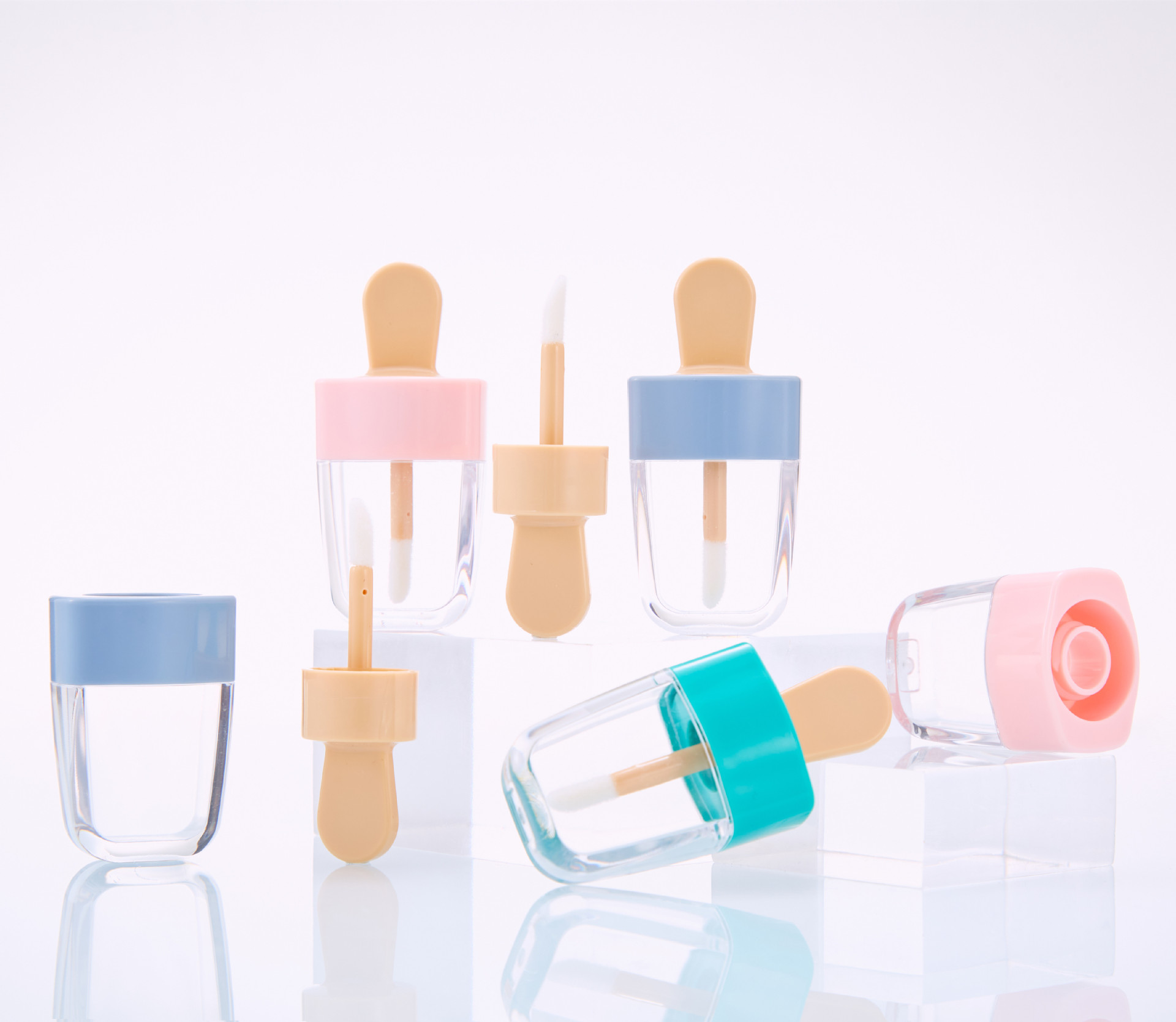 1pcs 8ml Lip Gloss Bottles Lip Glaze Tube Empty Pink Ice Cream Lipgloss Tube Packaging Material Makeup Diy Lip Glaze