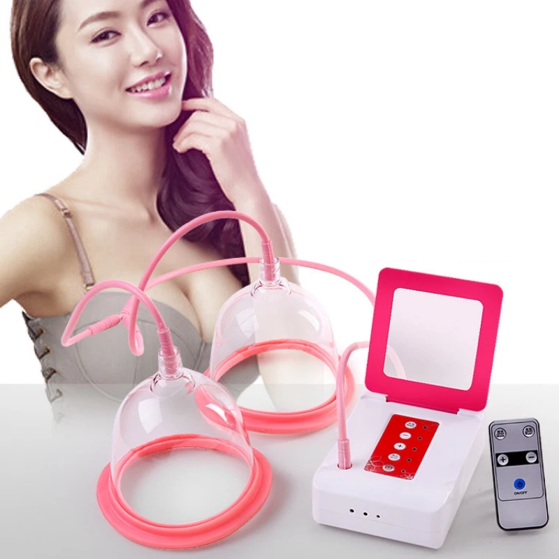 Double Cups Breast Enlargement Electro Sex Nipple Sucker, Vacuum Breast Pump Nipple Stimulator