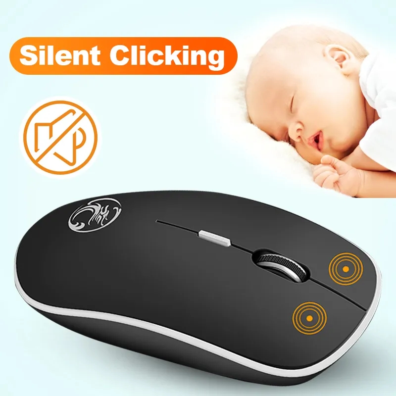 iMice Wireless Mouse Silent Computer Mouse 1600 DPI Ergonomic Mause Noiseless Sound USB PC Mice Mute Wireless Mice for Laptop