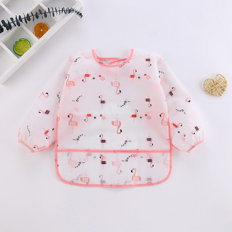 Baby Bibs New Cute Kids Baby Products Toddler Waterproof Long Sleeve Art Blouse Feeding Bib Apron