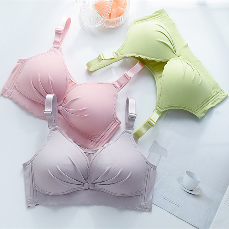 No steel ring breastfeeding underwear pregnant women gather tube top breathable front buckle breastfeeding bra pregnant women
