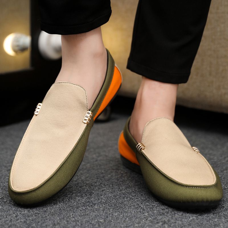 Spring/Autumn New Arrivals Fashionable Men's Shoes Large Colour Block Patchwork Loafers Versatile Stylish Shoes