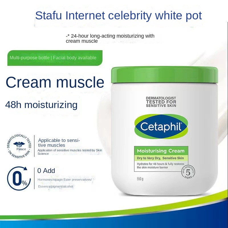Cetaphils White 550G Female Hydrating Cream and Nourishing Body Lotion Cream for Face Skin Care Facial Cleanser Cream Cosmetics