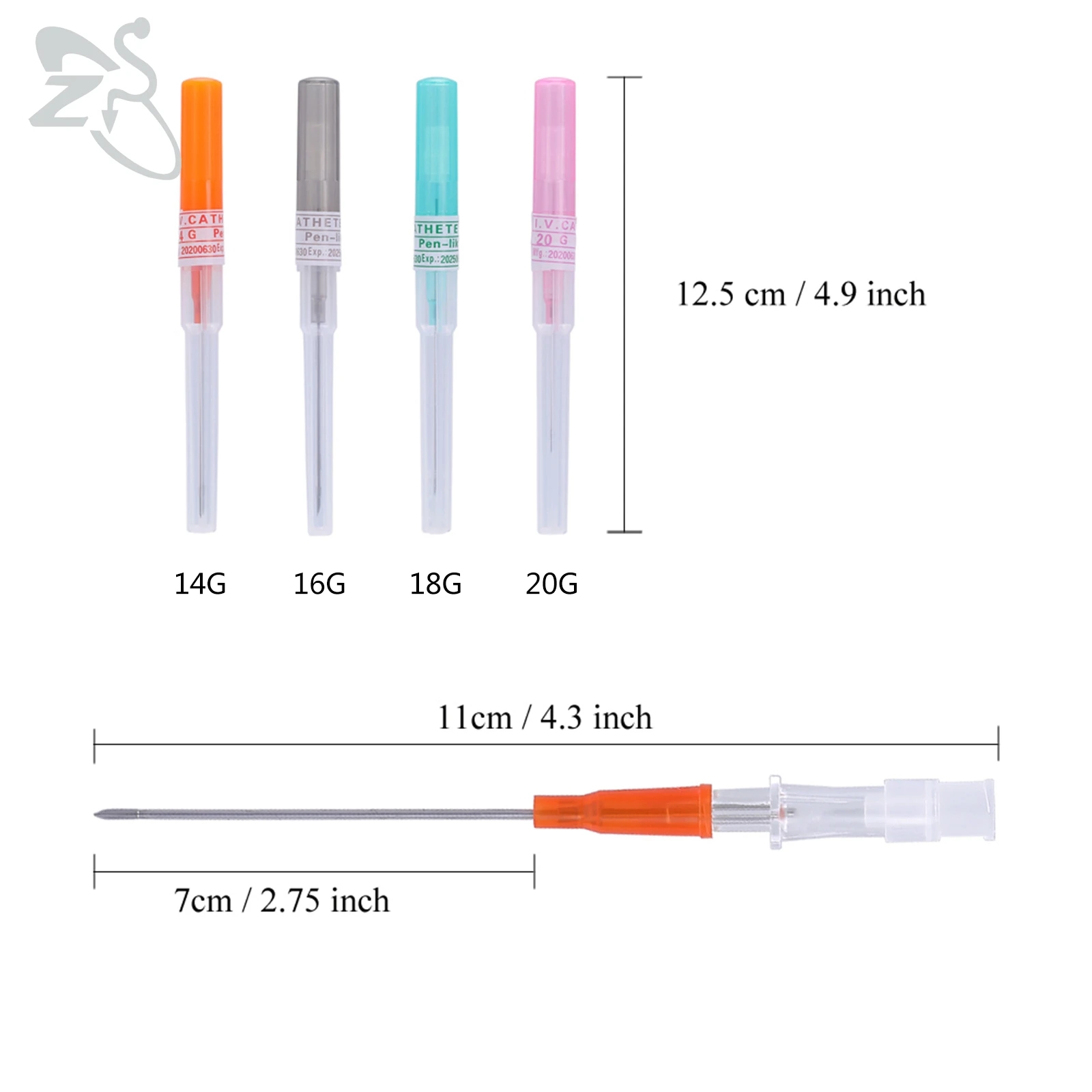 14G-20G Surgical Steel Body Piercing Needle Set Ear Helix Navel Nose Lip Eyebrow Tongue Piercings Professional Tools