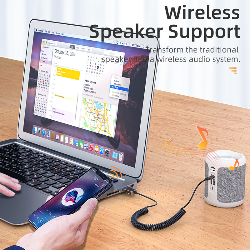 Bluetooth Aux Adapter Dongle USB To 3.5mm Jack Car Audio Aux Bluetooth 5.0 Handsfree Kit For Car Receiver BT transmitter
