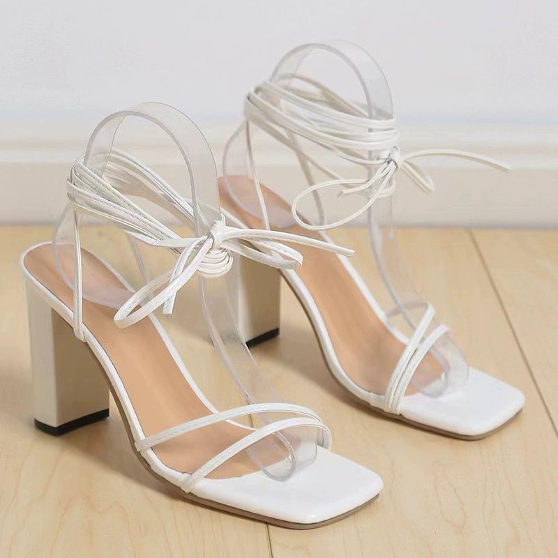 1Pair of New Summer Fashionable Sexy Cross Belt Stiletto Sandals Elegant Banquet Party High Heels Drop Shipping