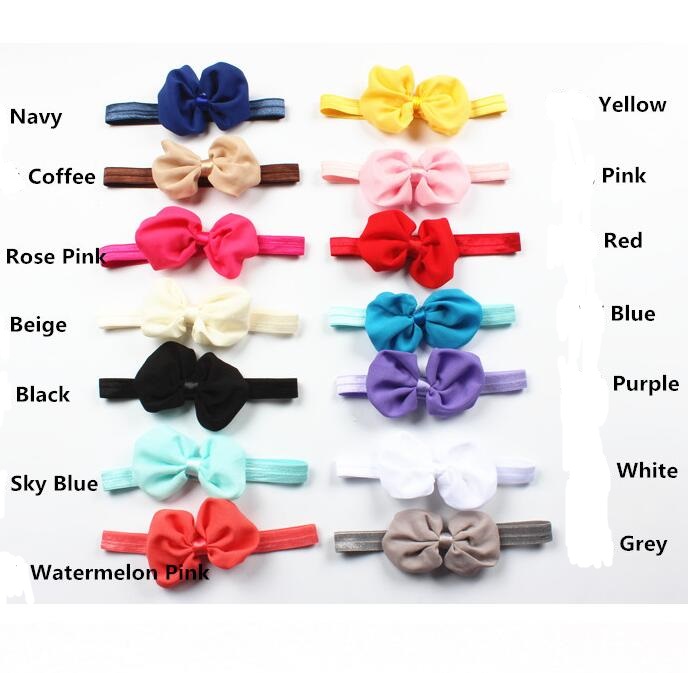 Fashion Bow Headband elastic belt Chiffon baby children jewelry baby hair band baby hair headdress