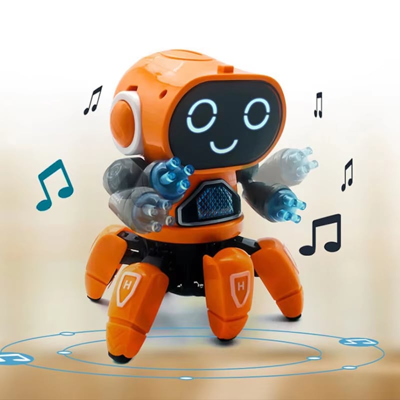 Dance Music 6 Claws Robot Octopus Spider Robots Vehicle Birthday Gift Toys for Children Kids Early Education Baby Toy Boys Girls
