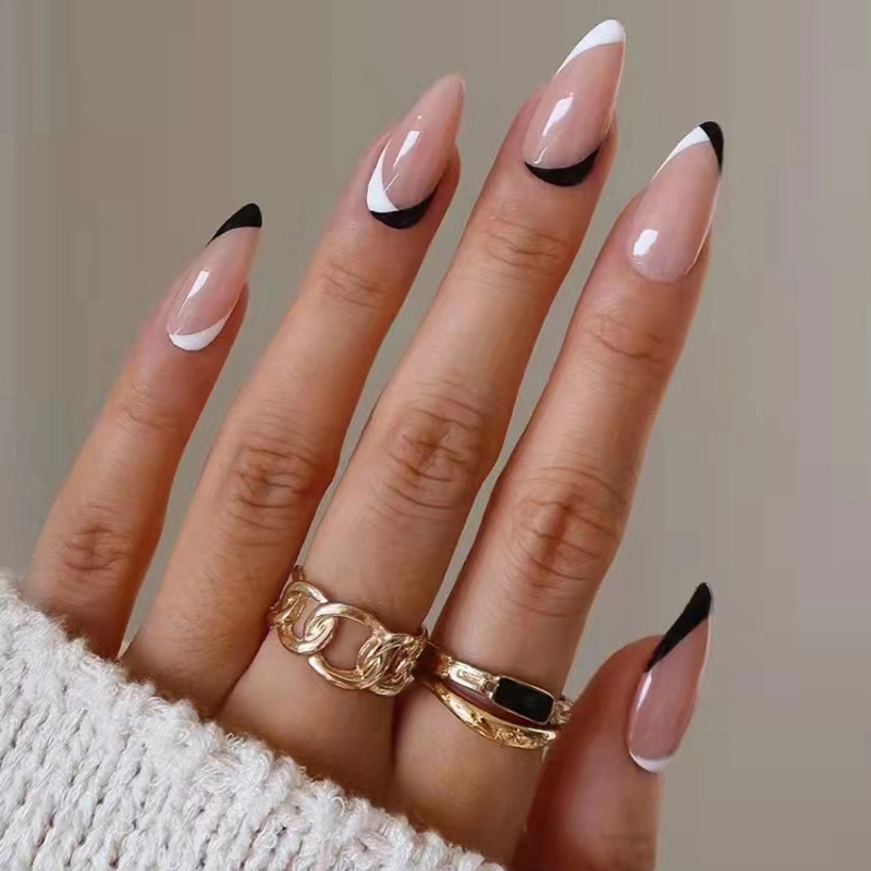 24pcs/box False Nails Summer Simple Wearing Nail Art Flower Pattern Removable Nail Stickers With Jelly Glue for girls