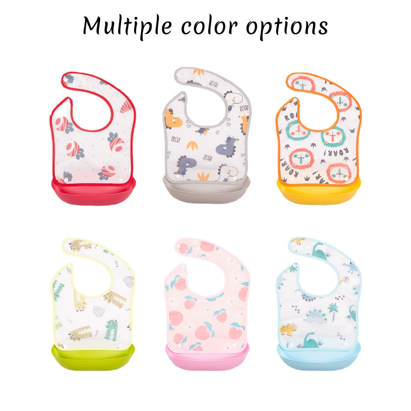 Baby's dining bib EVA waterproof detachable feeding bib Children's bib Mouth water towel Children's wash free dining bib