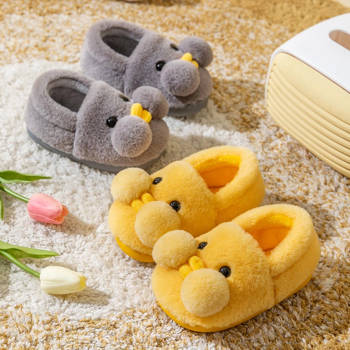 Kids Slippers Winter Children Cotton Shoes Warm Furry Non-slip Baby Girl Indoor Plush Slipper Toddler Shoes For Boys Miaoyoutong