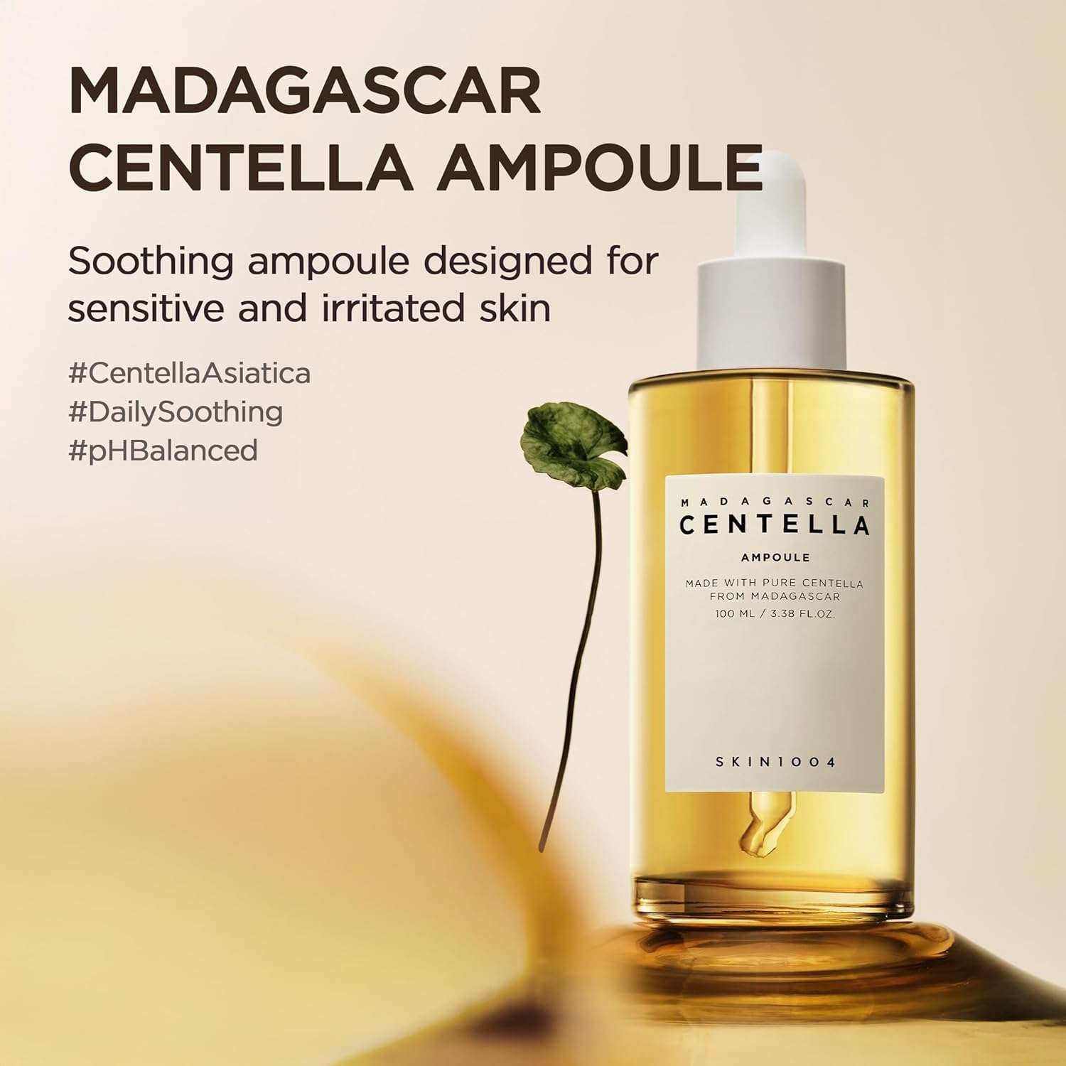 SKIN1004 Madagascar Centella Ampoule, Korean Face Serum with Centella Asiatica for Hydrating & Moisturizing Care, Soothing Facial Serum for Skin Balan
