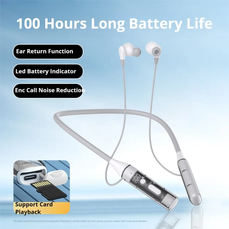 100H Playback Wireless Headphones HD Call Noise Reduction Bass 6.0 Bluetooth Headphone Neckband Earphones Sport Stereo