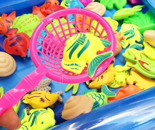 Children Boy girl fishing toy set suit magnetic play water baby toys fish square hot gift for kids GYH