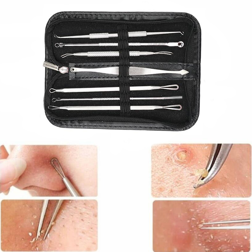Stainless Steel Extractor Blackhead Remover Needles Acne Pimple Blemish Treatments Face Skin Care Beauty Tools