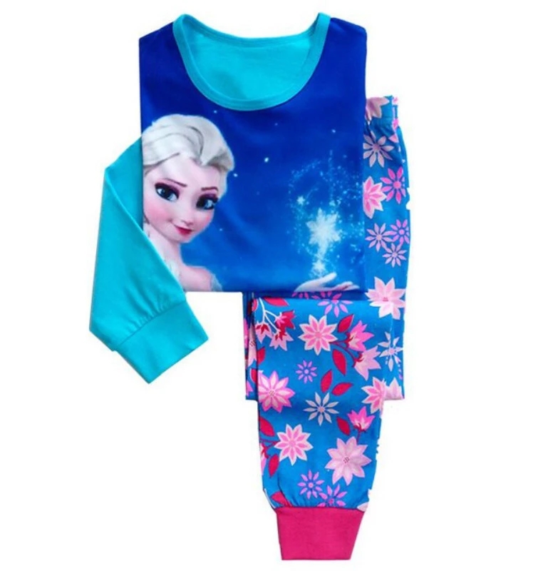 2-7 years old children's pajamas set for boys frozen Anna Elsa printed pajamas girls family kids clothes pajamas baby pajamas
