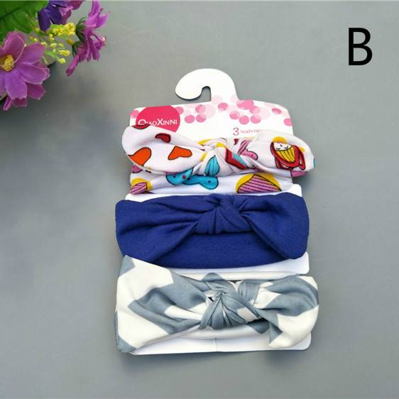 Korean Version of the New Headwear Cotton 3 Sets of Hair Band Set Baby Rabbit Ears Headband