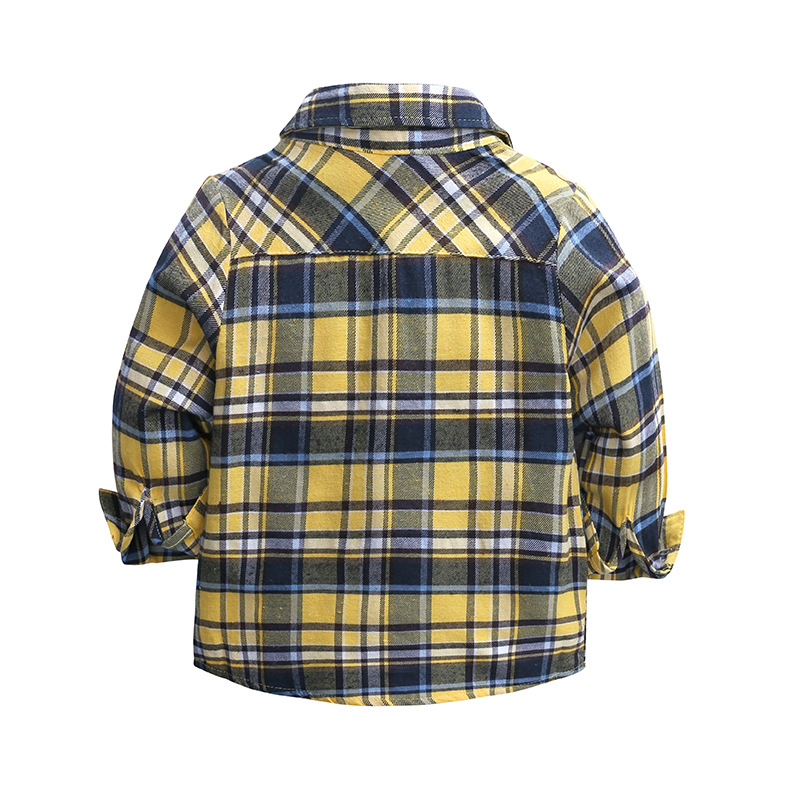 Boy Clothing Suits Classic Geometric Stripe Plaid Plaid Long Sleeve Boy Shirt Top Denim Trousers Clothing Set