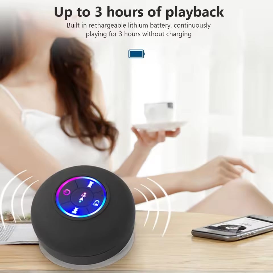 2025 Bathroom Waterproof Wireless Bluetooth Speaker Large Suction Cup Mini Portable Speaker Outdoor Sports Stereo Speaker