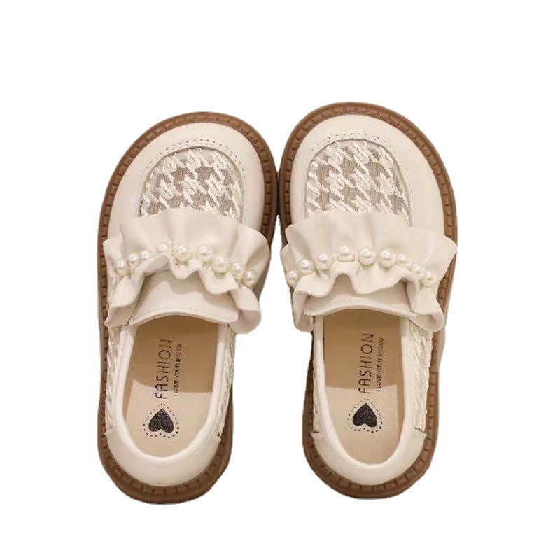 Girls' shoes Spring and Autumn new children's small leather shoes, medium to large girls' mesh shoes, anti slip princess sh